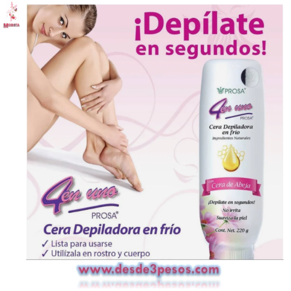 Cera Depiladora en Frio de Abeja No irrita suavisa la piel PROSA 220g. - Imagen 2