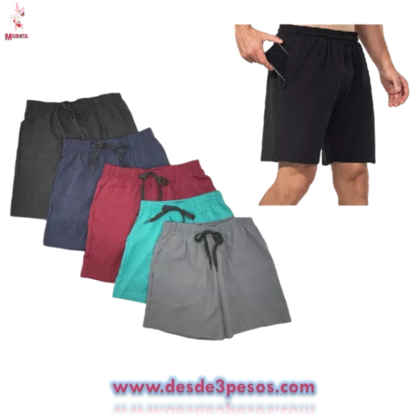 Shorts de Caballero Unitalla tela Nailon con liso da hasta una talla 36aprox.
