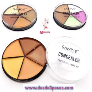 Estuche de 5 Tonos de Corrector en crema 7.5cm. Diametro
