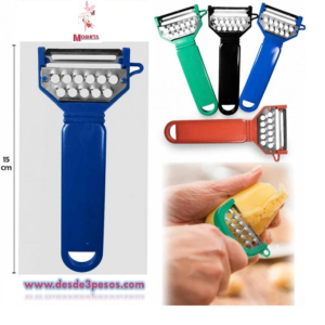 Paq. C/10 Rayador/Pelador 2en1 d Metal mango de Plastico15cm