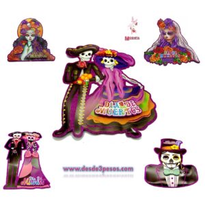 Figuras de Carton Halloween con Diamantina 5 modelos 54 x 47 aprox.