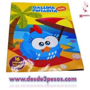 Libro Para Colorear 16 Paginas para Colorear 26.5 x 20 cm. GALLINITA PINTADITA