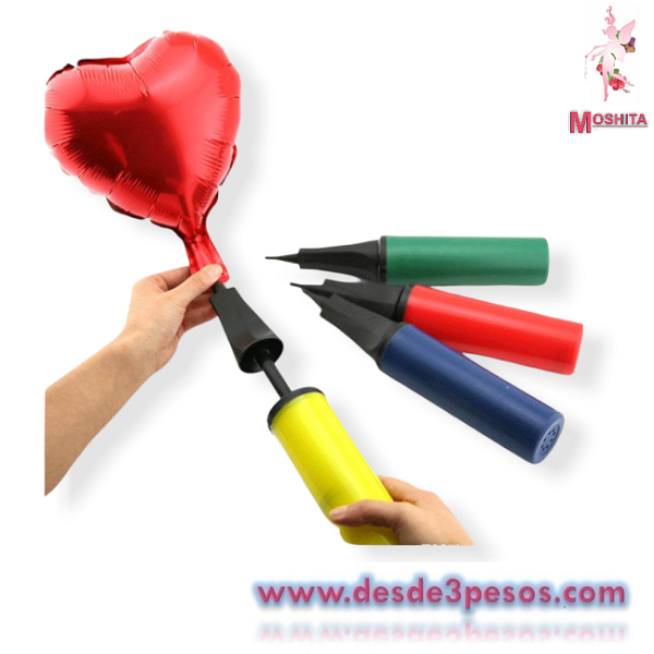 Bomba para Inflar Globos 28cm en varios colores