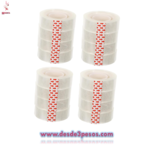 Tubo con 10 pz. De Diurex Transparente 1.5cm. De ancho