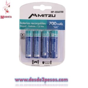 Paquete con 4 pilas recargables AA