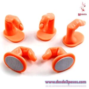 Dedo de plastico para Practica con Adhesivo, para manicure 5 x 5cm.