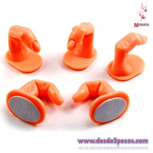 Dedo de plastico para Practica con Adhesivo, para manicure 5 x 5cm.