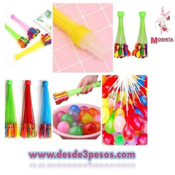 Bolsa con 3 tiras de GLOBOS MAGICOS con 37 globos cada uno