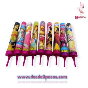 Vela Chisperos para Niña de Dibujos Animados varios personajes 12cm.