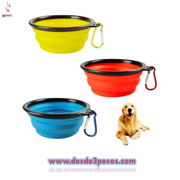 Cuenco Plegable de silicon para Mascotas Portable. 19cm.B-13622