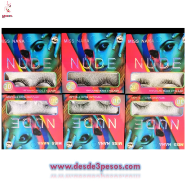Par de Pestañas 3D Varios tamaños MISS NANA CAJA CON 12 PZAS - Imagen 2