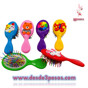Cepillo para Niñas de colores y figuras de Silicon 16 cm