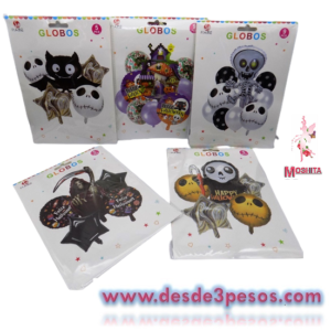 Juego de Globos para Halloween 60 x 44 cm. X 45cm.