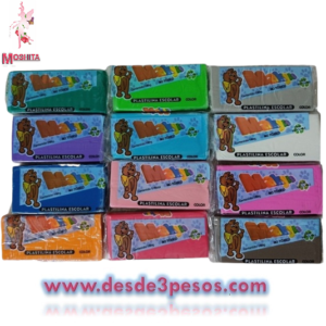 Bolsa con 5 barras de plastilina Makyco en varios colores 12 x 7cm.