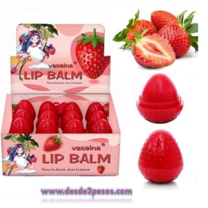 Lip Balsamo Fresa caja con 24pza. Precio por 1pza. 6cm. Alto