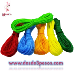 Lazo de plastico en colores 10mts. De largo