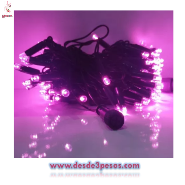 Serie de 50 Luces Tipo Microfono Morado/ Rosa 60CM+3M TS-6036MR