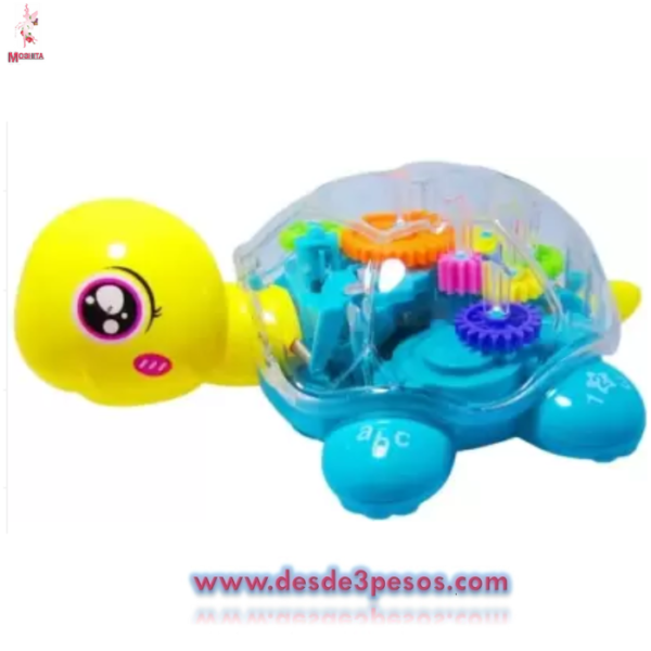 Tortuga Musical con luz ocupa 3 pilas AA no incluidas 19 x 13cm.
