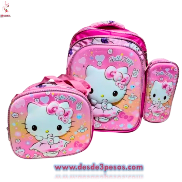 COMBO DE 3 PIEZAS DE MOCHILA ESCOLAR CON LUZ 45 x 30cm + - Imagen 12