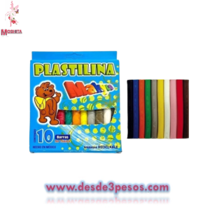 Plastilina Makyco con 10pza. 180g. NO TOXICO 12cm. Largo