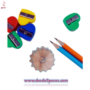 Bote con 72 pzas de Sacapuntas en colores 2.5cm.