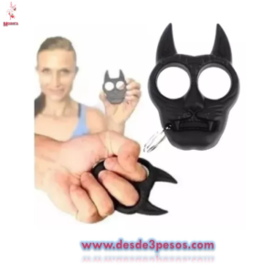 Manopla Llavero dos modelos Gato y perro 2 Puntas Defensa Personal 2 modelos con argolla para llavero 9 x 6cm.