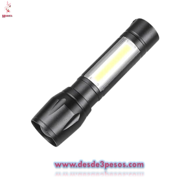 Linterna Recargable USB con Estuche Portatil 10cm, 3 cambios - Imagen 2