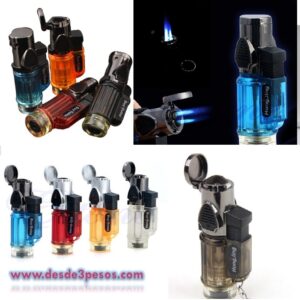 Llavero Encendedor Triple Soplete Recargable 8 x 2cm. En colores