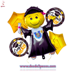 PAQ. De 4 Globos de graduaci?n 60 x 45cm, 46 x 36cm.
