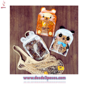 Bolsas Reusables cierre hermetico 24.5 x 16.2cm. 2pza. Con decoracion de dibujos animados