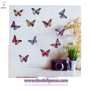 Bolsa con 9 mariposas plastificadas con figuras de Halloween con iman 10 x 7cm.