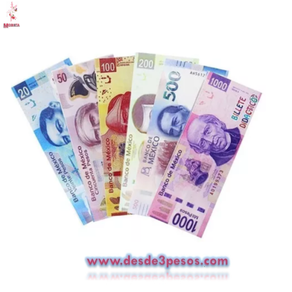 Billete Didactico Juguete Utileria Contar Matematica 12 X 3.5 cm. - Imagen 2