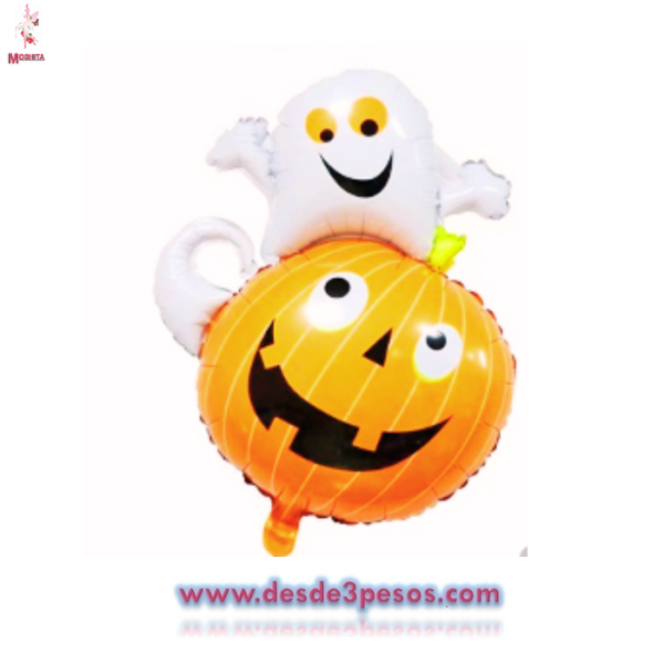 Juego de 5 Globos Halloween varios modelos 70 X 52 cm. 47cm. Estrella y el redondo - Imagen 2
