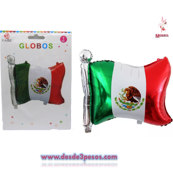 Globo bandera tricolor como foto 61 x 46cm.