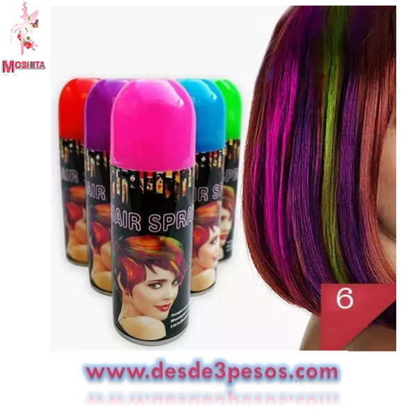 Pintura Para Cabello En Aerosol Spray Colores Lavable