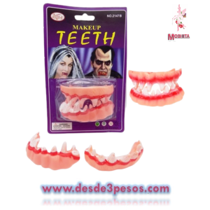 Bl?ster con par de Dientes para Halloween 7 x 4 cm 7 x 2.5cm.