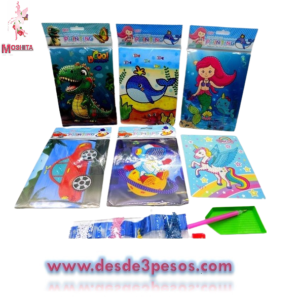 Kit de Pintura de Diamante incluye imagen, tira con 4 bolsitas de pedrer?a