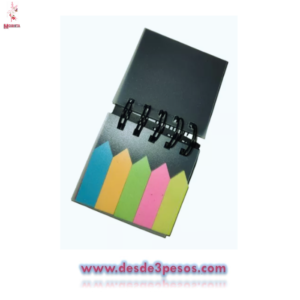 Bloc de notas 4 colores de postick c/25 hojas cada uno, 5 colores de pegatinas con 25 hojas cada uno 8 x 7cm.