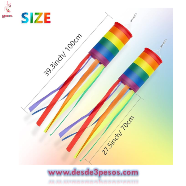 LGBT CALCETIN DE VIENTO arco iris 1mt. De largo por 6cm. Diametro - Imagen 5
