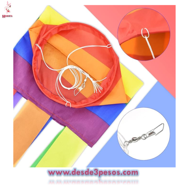 LGBT CALCETIN DE VIENTO arco iris 1mt. De largo por 6cm. Diametro - Imagen 4