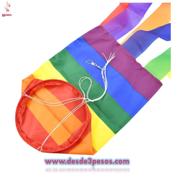 LGBT CALCETIN DE VIENTO arco iris 1mt. De largo por 6cm. Diametro - Imagen 3