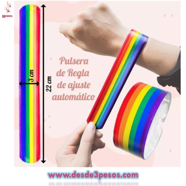 Pulsera Enrollable Arcoiris 22 x3 cm.