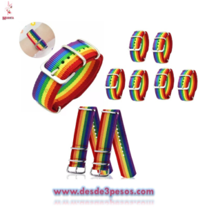 Pulsera Correa Arcoiris 25 x 2cm. de nailon para hombre y mujer