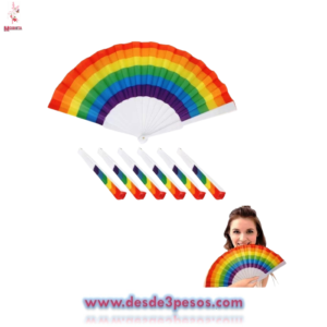 Abanico Arcoiris LGBT Plegable 22 x 50cm.