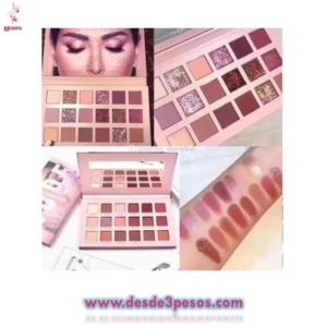 Paleta Favor Beauty con 18 tonos matte y glitter NUDE 10 x 17cm.