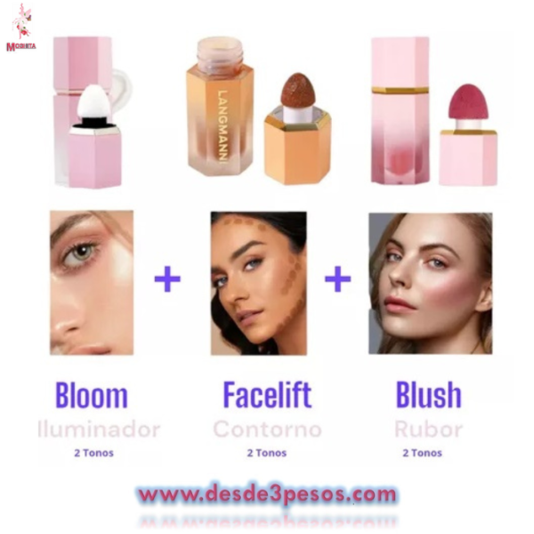 Cartera de 6pza. 2 De Rubor 2 Iluminador y 2 contorneadores 6.5ml. FAVORBEAUTY - Imagen 2