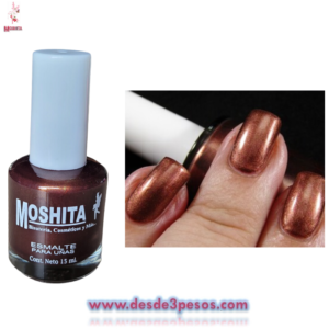 Esmalte para uñas Moshitha CHOCOLATE OBSCURO NACARADO 15ml.