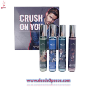 Set de 4 perfumes para caballero, Tubo con atomizador 20ml. C/U diferentes aromas