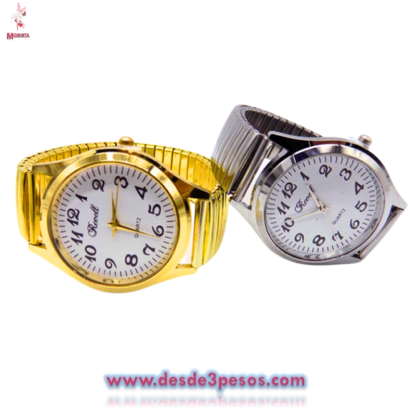 Reloj de acero inoxidable para hombre y plateado y dorado correa de resorte, pulsera el?stica - Imagen 2