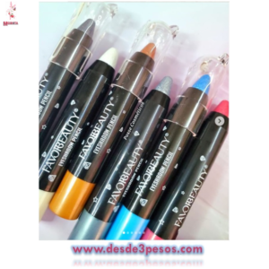 Crayon para parpados cremoso en colores brillosos FAVOR BEAUTY caja con 24pza. Precio por 1pza. 11 x 2cm.
